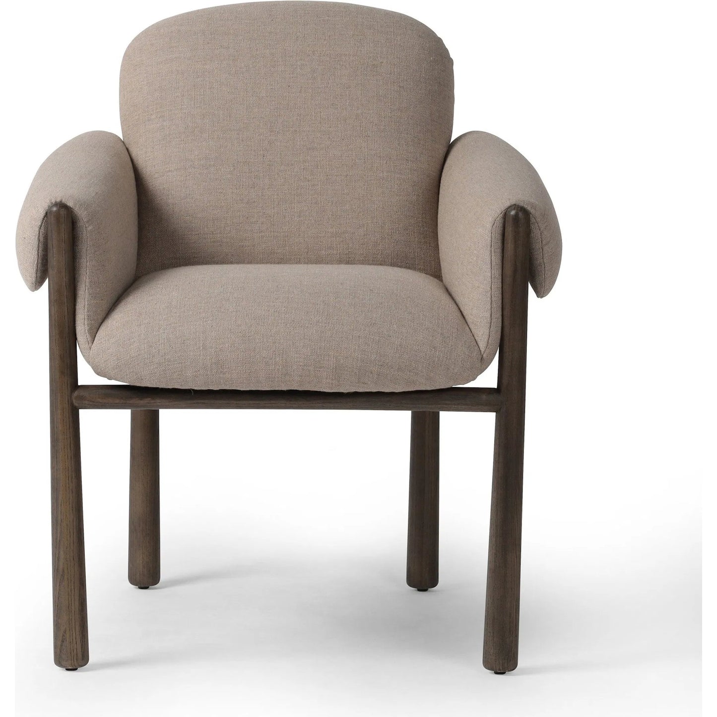 008 SI-2257123 | Additional Silo | Olia Dining Chair by Four Hands in alcala taupe, warm nettlewood. Made from 70% polyester, 20% viscose (rayon), 10% flax/linen, solid nettlewood, eucalyptus plywood in a transitional style.
