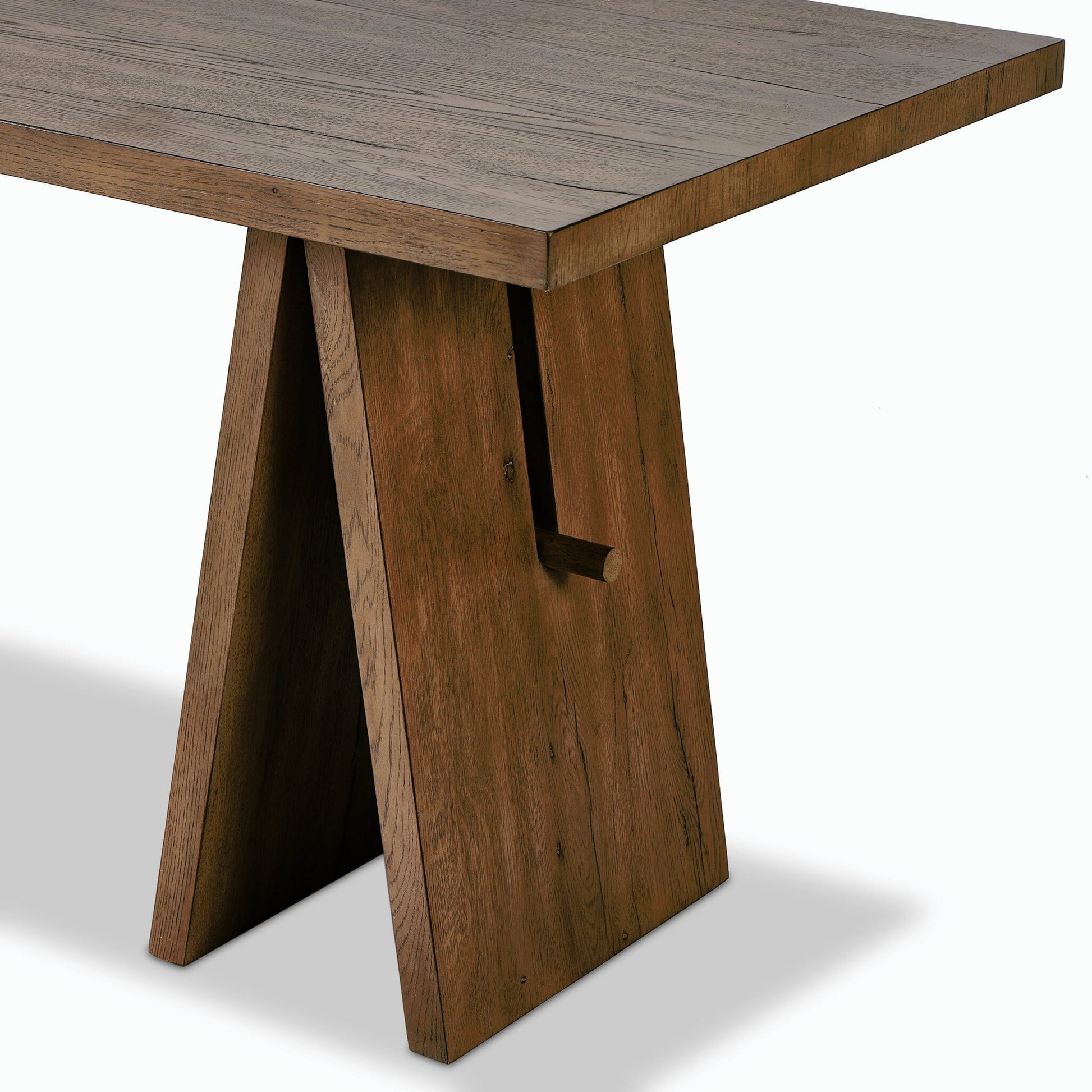 Wylie Desk by Four Hands in rustic grey veneer. Made from thick oak veneer, solid oak in a modern style.