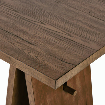 Wylie Desk by Four Hands in rustic grey veneer. Made from thick oak veneer, solid oak in a modern style.