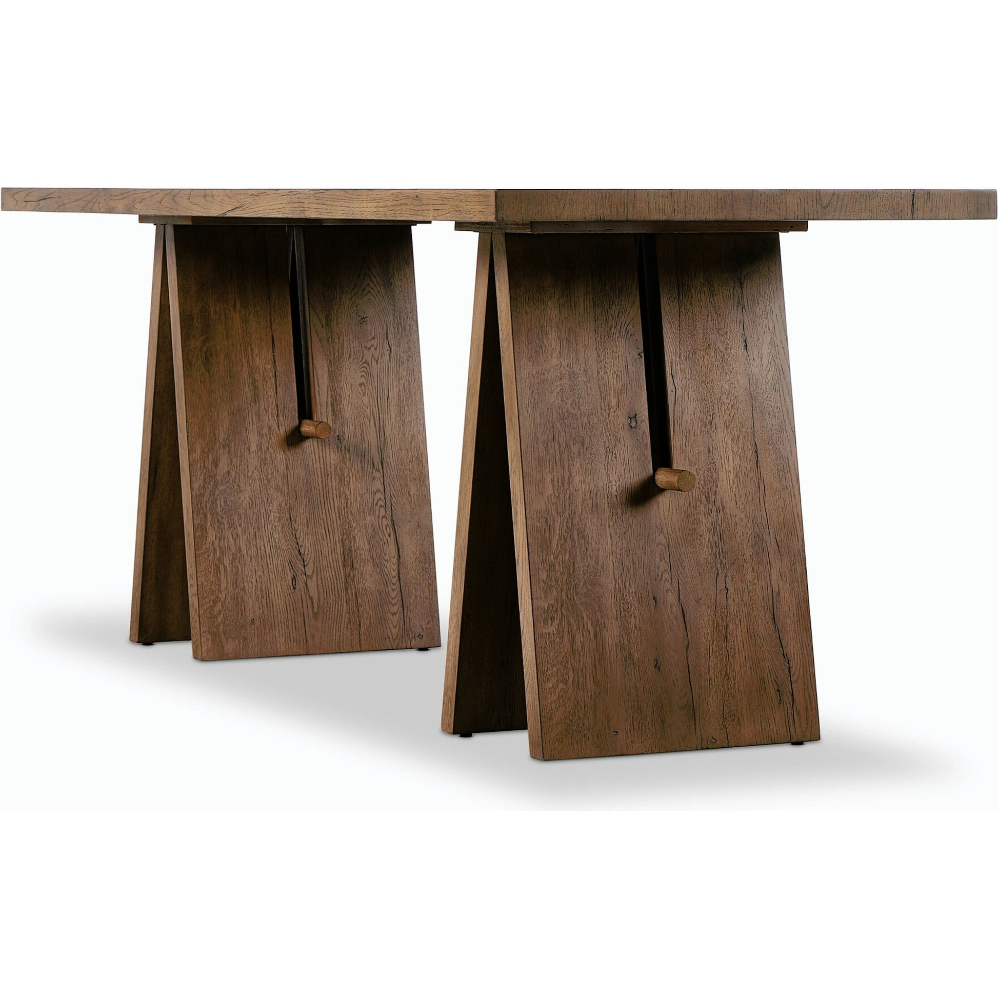 Wylie Desk by Four Hands in rustic grey veneer. Made from thick oak veneer, solid oak in a modern style.
