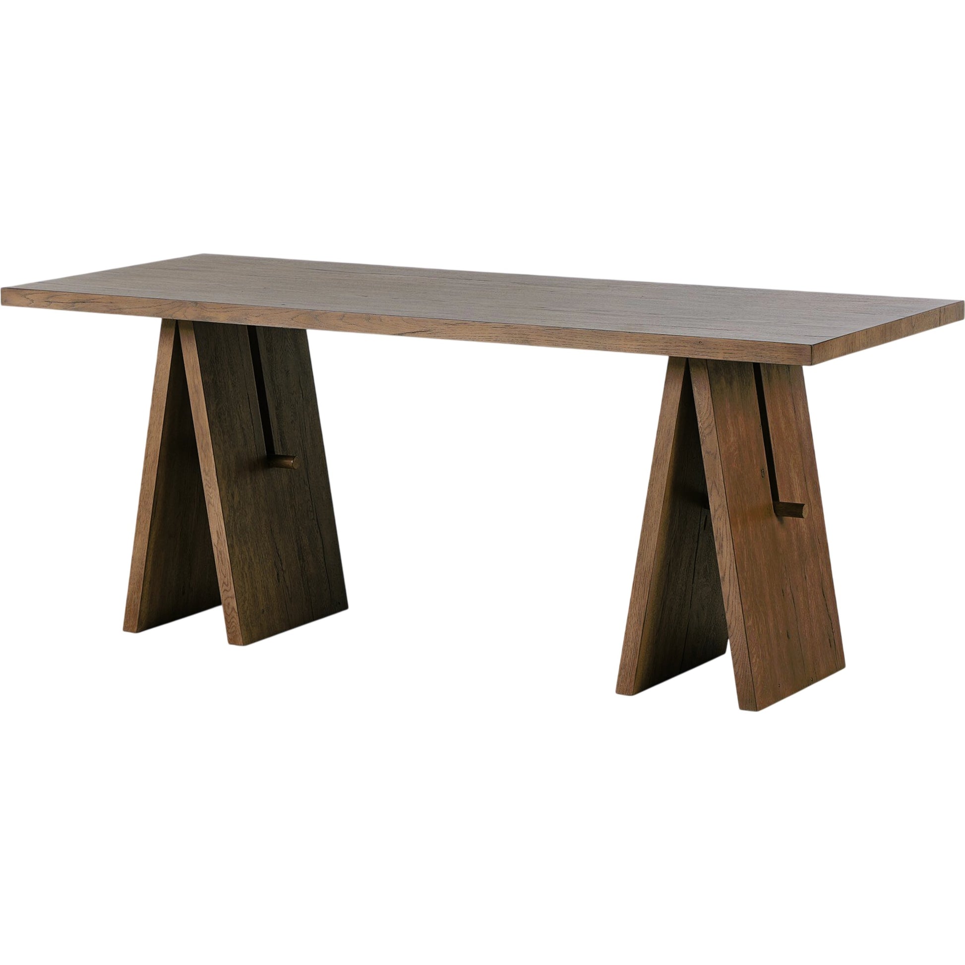 Wylie Desk by Four Hands in rustic grey veneer. Made from thick oak veneer, solid oak in a modern style.