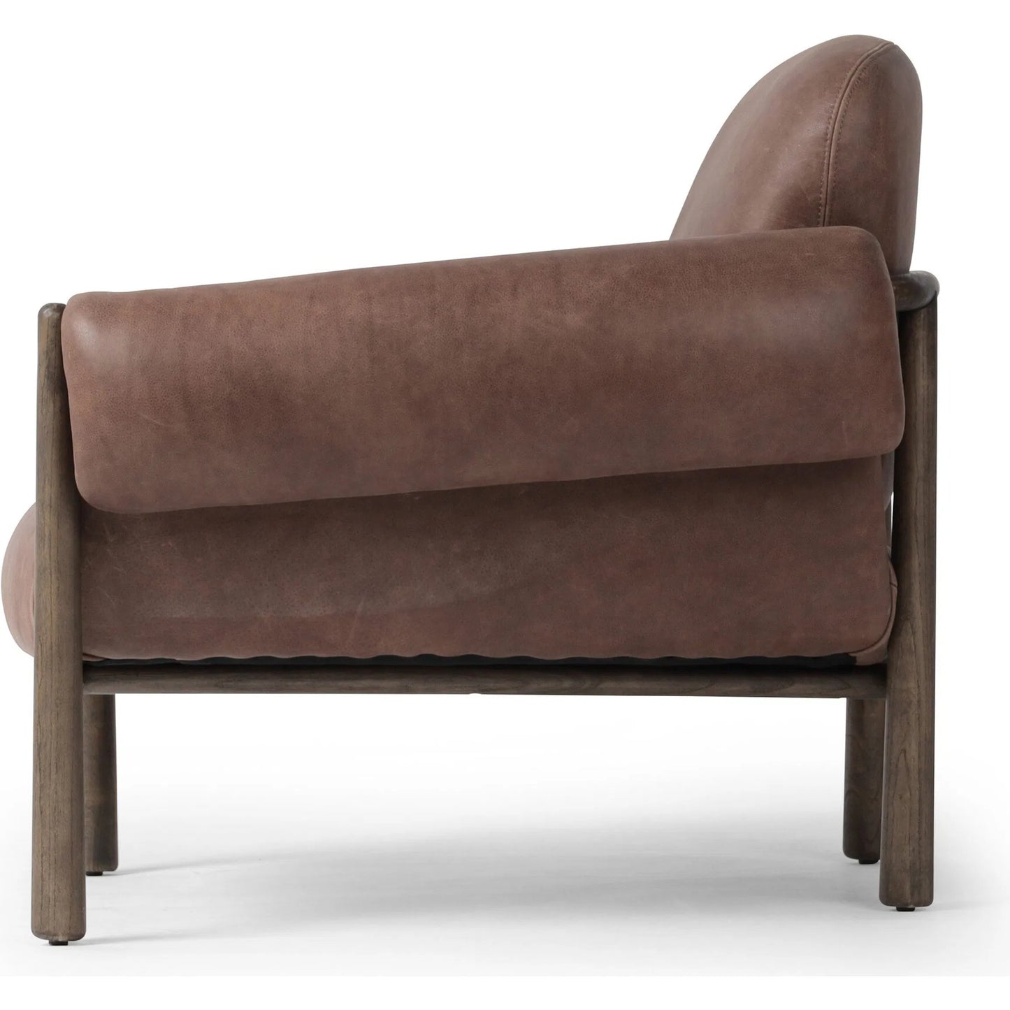015 SI-2320202 | Additional Silo | Olia Chair by Four Hands in palermo cigar, warm nettlewood. Made from top grain leather, solid nettlewood in a transitional style.