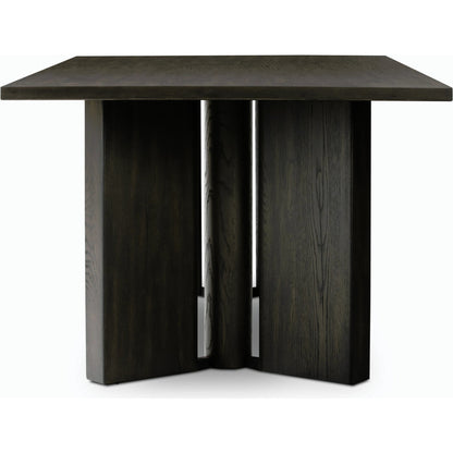 Huxley Dining Table 84" by Four Hands in smoked black veneer. Made from thick oak veneer, solid oak in a modern style.