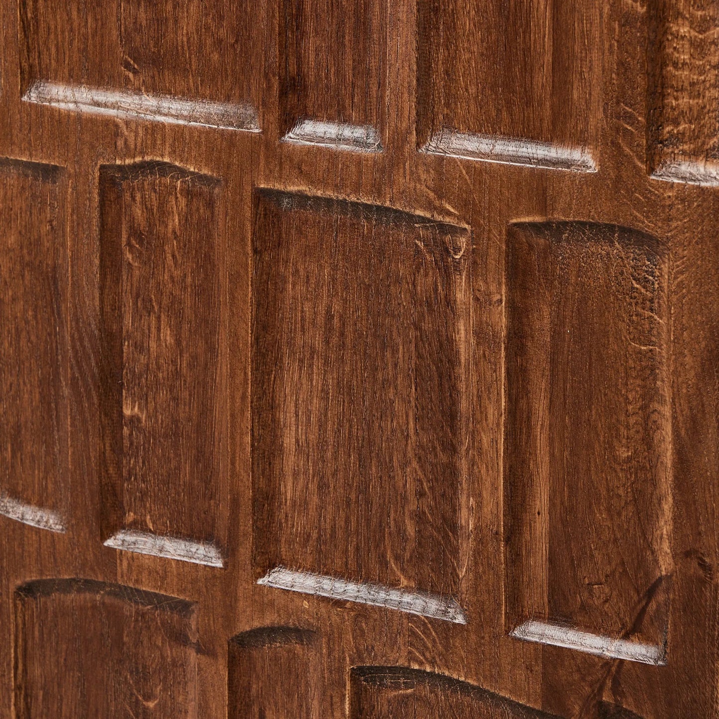 007 SI-2257126 | Closeup | Ezri Bar Cabinet by Four Hands in cocoa oak. Made from solid oak, solid mango in a unique style.