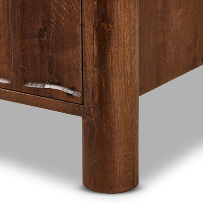 Ezri Bar Cabinet by Four Hands in cocoa oak. Made from solid oak, solid mango in a unique style.