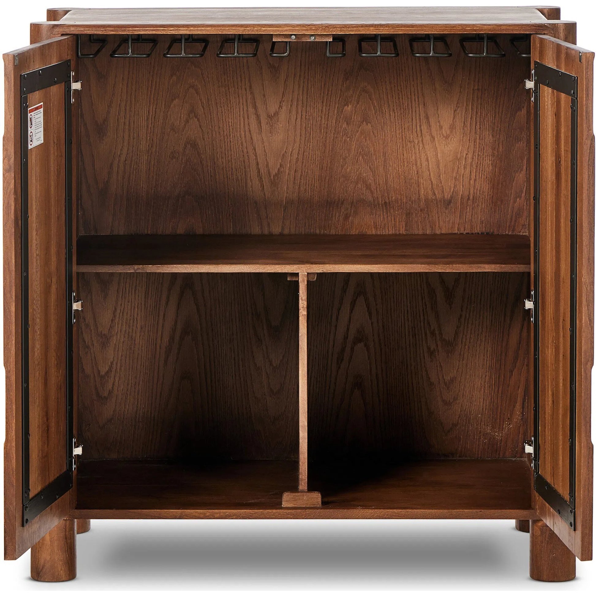 Ezri Bar Cabinet by Four Hands in cocoa oak. Made from solid oak, solid mango in a unique style.
