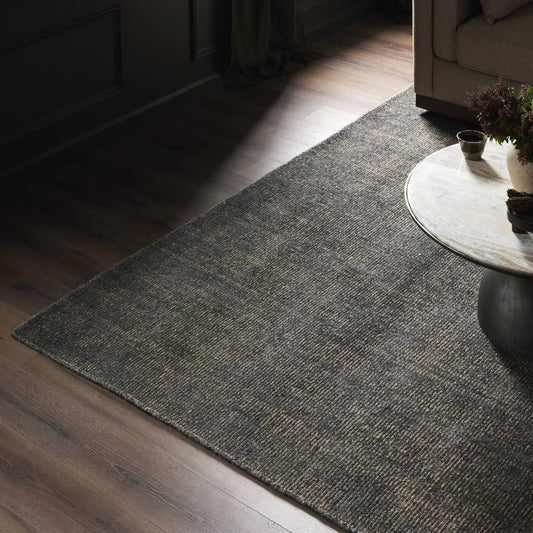 Briar Rug by Four Hands in briar charcoal. Made from 60% viscose, 40% jute in a unique style.