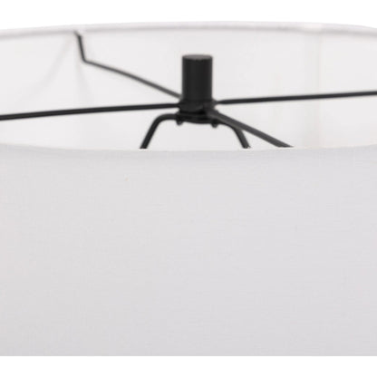 Cedric Table Lamp by Four Hands in slate grey marble, jet black. Made from solid marble, iron in a modern style.