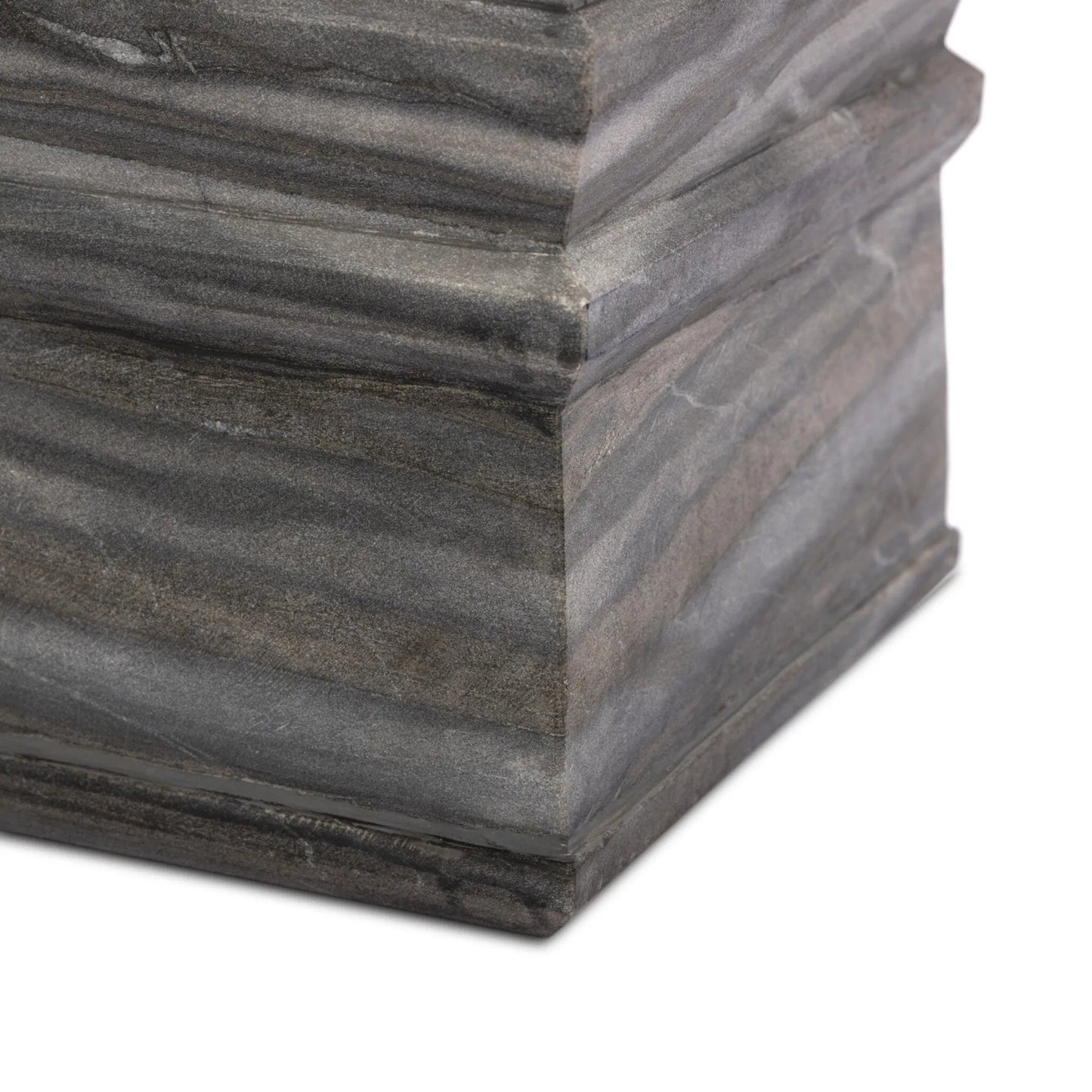 005 SI-2513246 | Closeup | Cedric Table Lamp by Four Hands in slate grey marble, jet black. Made from solid marble, iron in a modern style.