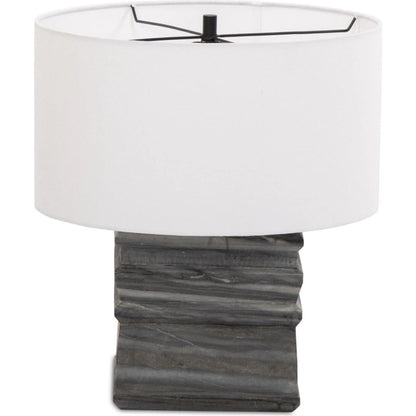 Cedric Table Lamp by Four Hands in slate grey marble, jet black. Made from solid marble, iron in a modern style.