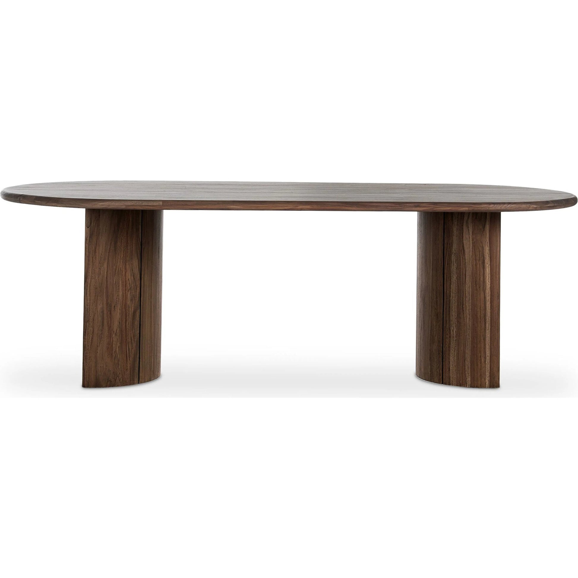 Paden Outdoor Dining Table by Four Hands in stained toasted brown-fsc. Made from solid fsc®-certified teak in a unique style.