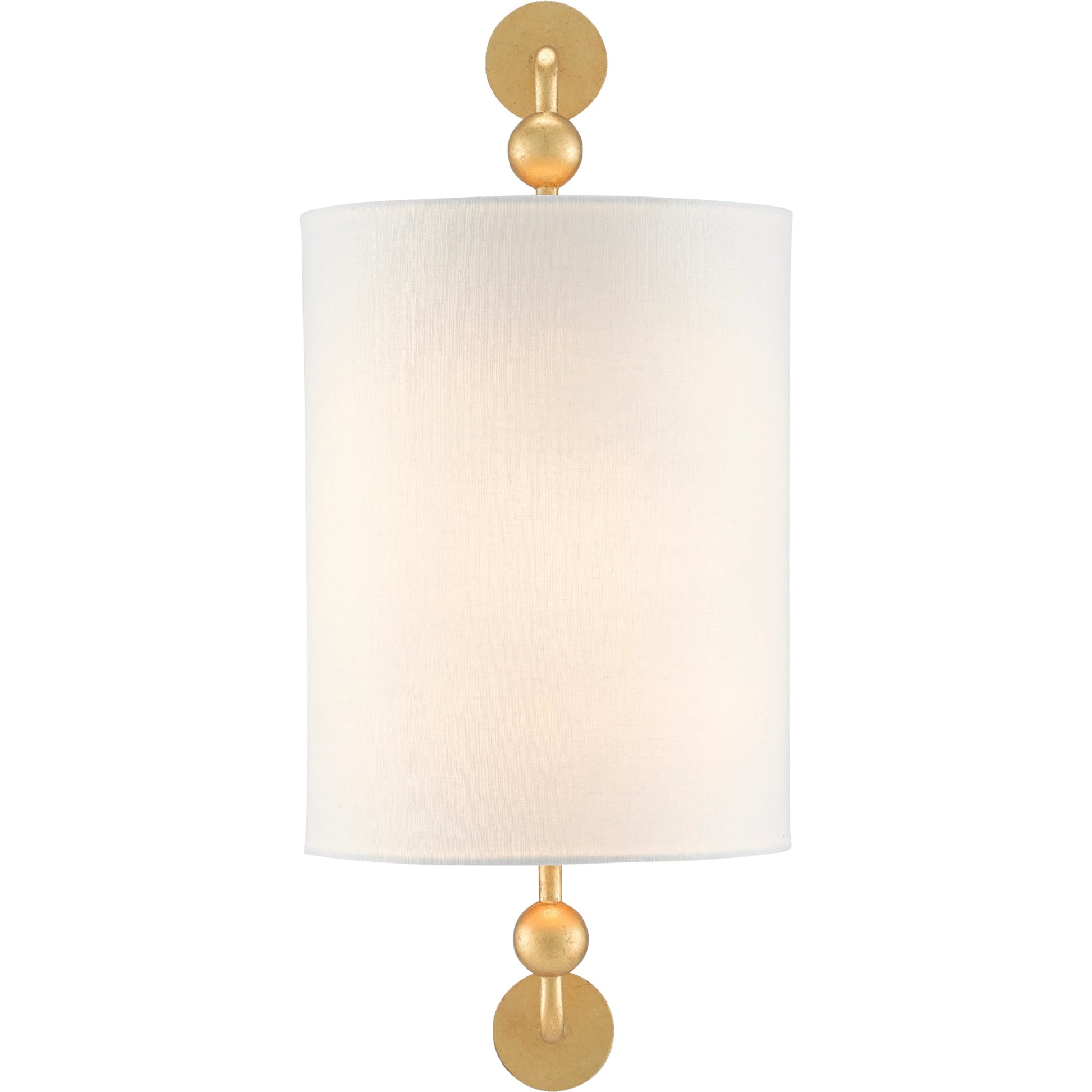 Tavey Wall Sconce by Currey and Company in contemporary gold leaf. Made from wrought iron in a transitional style.