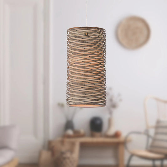 Flow III Mini Pendant by Varaluz in hammered orange. Made from hammered ore in a modern style.