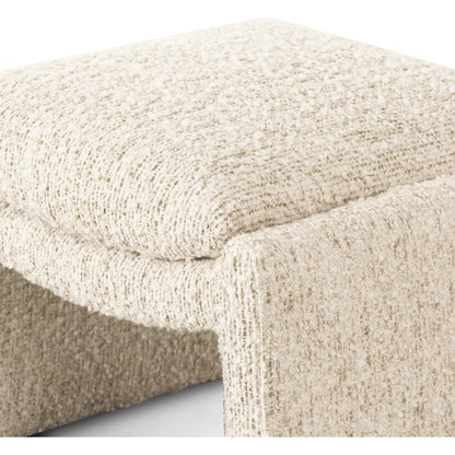 Daniel Ottoman by Four Hands in ivan sand. Made from 60% acrylic, 33% cotton, 7% polyester in a transitional style.