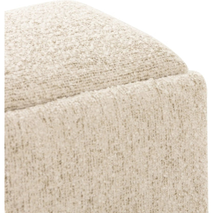 Daniel Ottoman by Four Hands in ivan sand. Made from 60% acrylic, 33% cotton, 7% polyester in a transitional style.