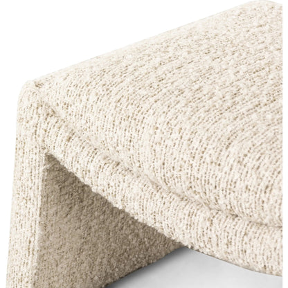 Daniel Ottoman by Four Hands in ivan sand. Made from 60% acrylic, 33% cotton, 7% polyester in a transitional style.
