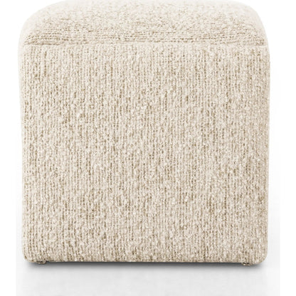 Daniel Ottoman by Four Hands in ivan sand. Made from 60% acrylic, 33% cotton, 7% polyester in a transitional style.