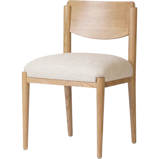 Piran Dining Chair by Four Hands in essence natural, natural nettlewood, natural ash veneer. Made from 49% viscose (rayon), 22% flax/linen, 18% polyester, 11% cotton, solid nettlewood, ash veneer in a unique style.