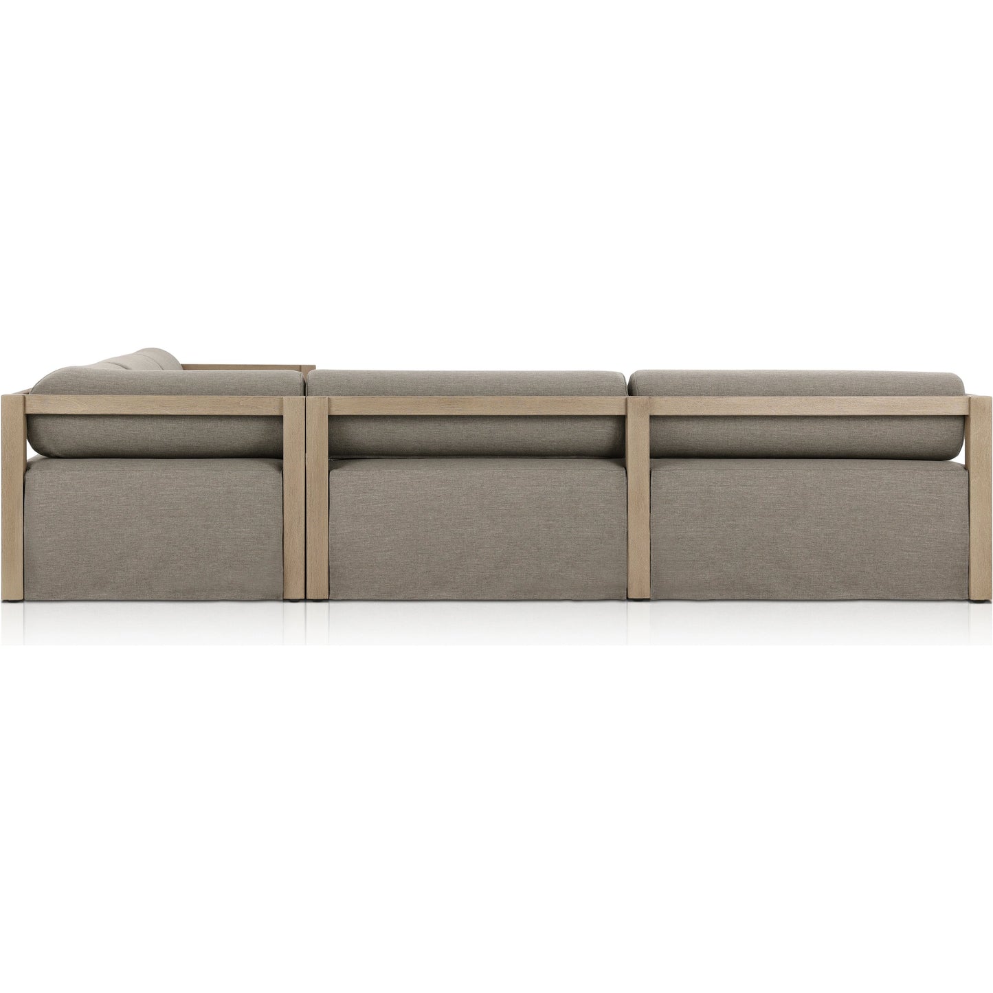 004 SI-2074417 | Additional Silo | Laskin Outdoor 3-Piece Sectional by Four Hands in alessi fawn and washed brown. Made from 100% polypropylene, solid fsc®-certified teak, 91% polyurethane foam pad, 9% polyester fiber batting in a modern style.