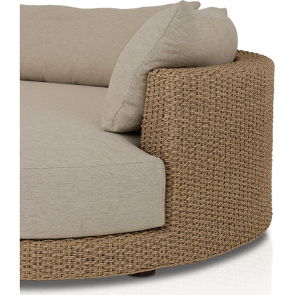 Sylvan Outdoor 2-Piece Chaise Sectional by Four Hands in casa cream, dove taupe, faux hyacinth. Made from 100% olefin, aluminum, 100% polyethylene in a modern style.