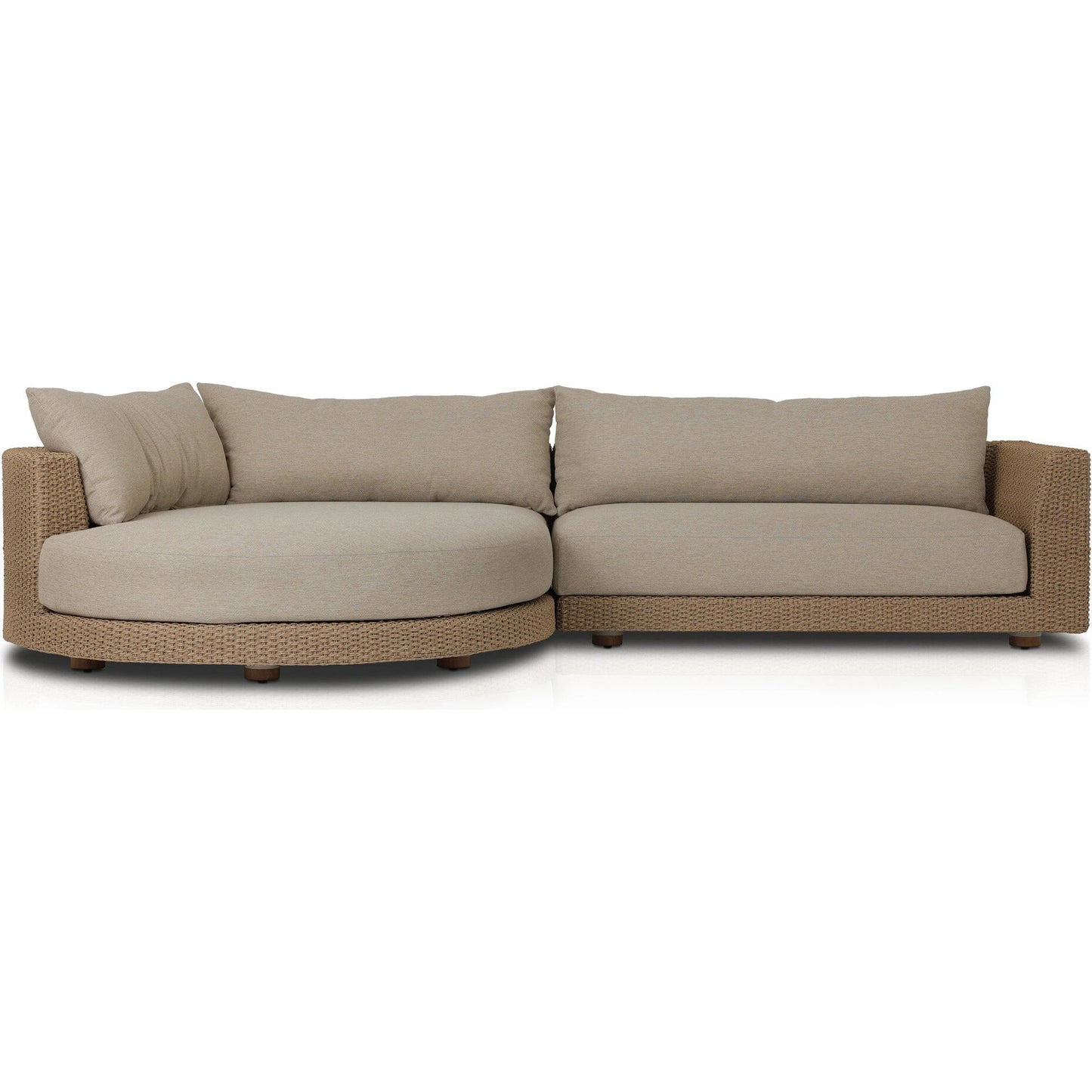 015 SI-2137608 | Additional Silo | Sylvan Outdoor 2-Piece Chaise Sectional by Four Hands in casa cream, dove taupe, faux hyacinth. Made from 100% olefin, aluminum, 100% polyethylene in a modern style.