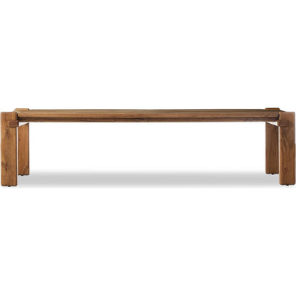 Marcia Dining Table by Four Hands in natural reclaimed french oak. Made from solid reclaimed oak in a modern style.