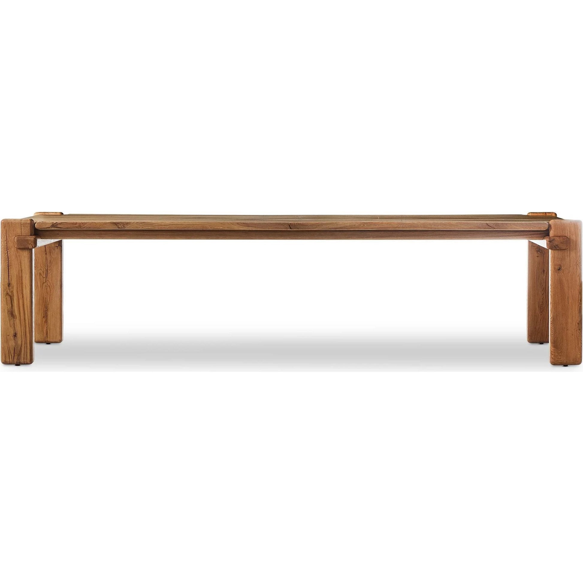 Marcia Dining Table by Four Hands in natural reclaimed french oak. Made from solid reclaimed oak in a modern style.