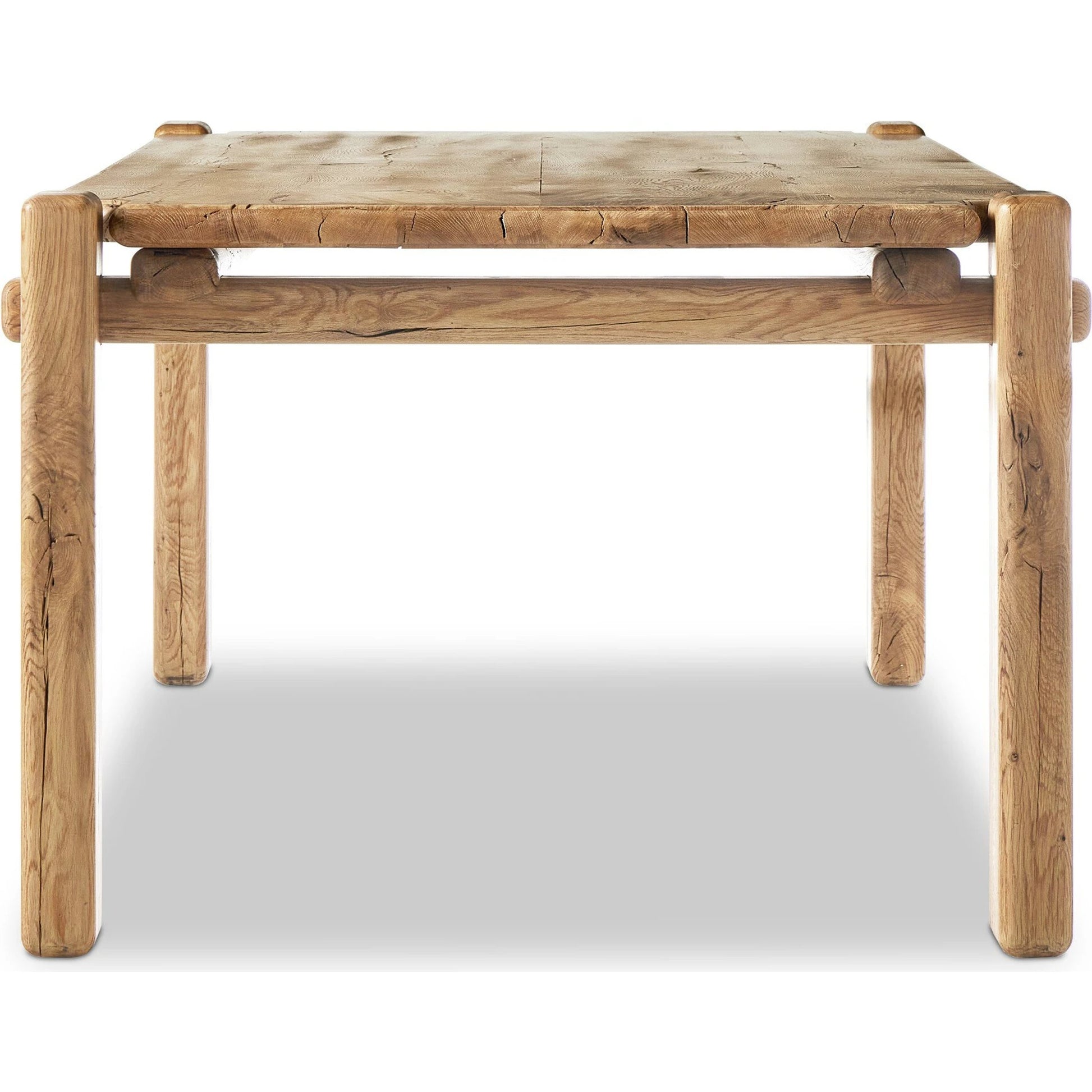 Marcia Dining Table by Four Hands in natural reclaimed french oak. Made from solid reclaimed oak in a modern style.