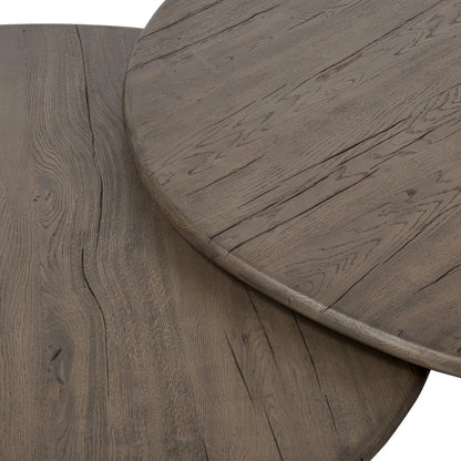 Falco Nesting Tables by Four Hands in grey reclaimed french oak. Made from solid reclaimed oak in a traditional style.