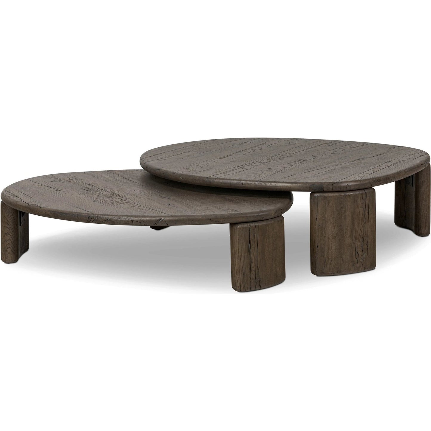 001 SI-2320056 | Primary Silo | Falco Nesting Tables by Four Hands in grey reclaimed french oak. Made from solid reclaimed oak in a traditional style.