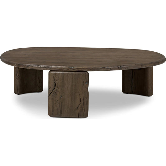 Falco Nesting Table by Four Hands in grey reclaimed french oak. Made from solid reclaimed oak in a unique style.