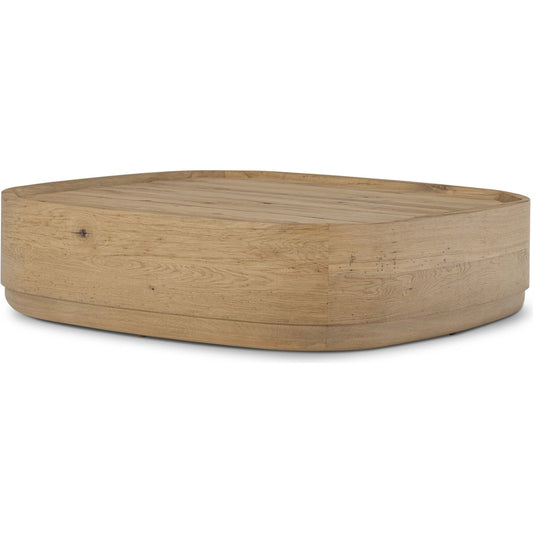 Leandro Coffee Table by Four Hands in natural reclaimed french oak, natural french oak solid. Made from solid reclaimed oak, solid oak in a unique style.