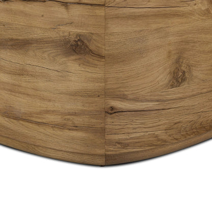Leandro End Table by Four Hands in natural reclaimed french oak. Made from solid reclaimed oak in a unique style.