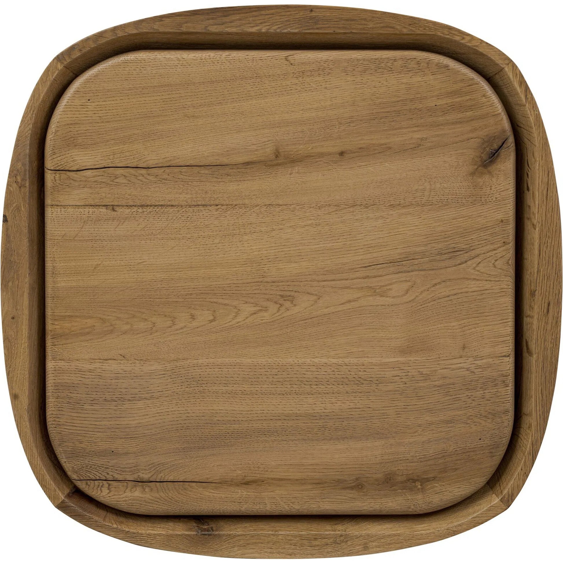 Leandro End Table by Four Hands in natural reclaimed french oak. Made from solid reclaimed oak in a unique style.