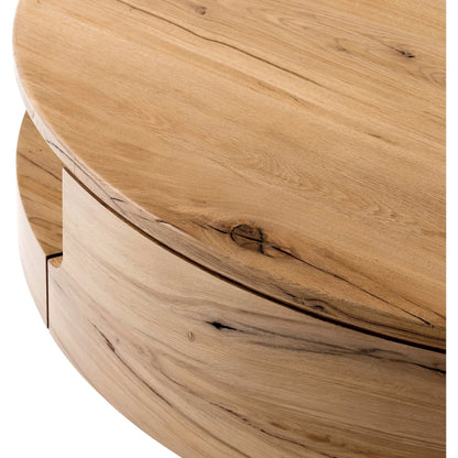 Matheus Coffee Table by Four Hands in natural reclaimed french oak. Made from solid reclaimed oak in a modern style.