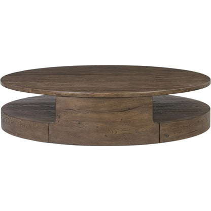 Matheus Coffee Table by Four Hands in natural reclaimed french oak. Made from solid reclaimed oak in a modern style.
