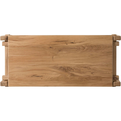 Marcia Large Coffee Table by Four Hands in natural reclaimed french oak. Made from solid reclaimed oak in a modern style.