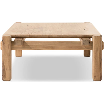 Marcia Large Coffee Table by Four Hands in natural reclaimed french oak. Made from solid reclaimed oak in a modern style.