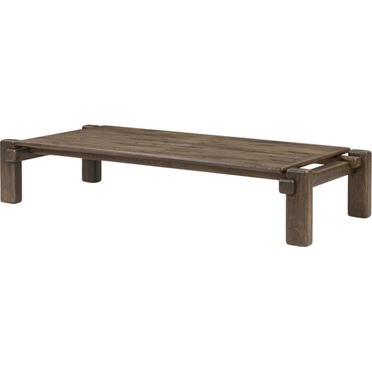 Marcia Large Coffee Table by Four Hands in natural reclaimed french oak. Made from solid reclaimed oak in a modern style.