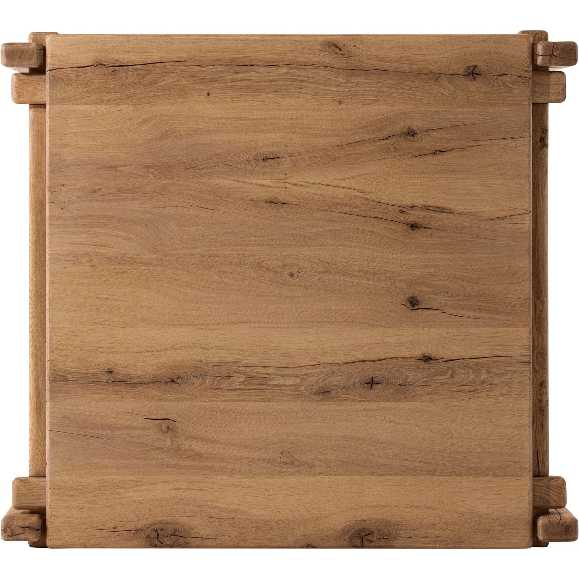 Marcia Square Coffee Table by Four Hands in natural reclaimed french oak. Made from solid reclaimed oak in a modern style.