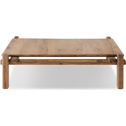 Marcia Square Coffee Table by Four Hands in natural reclaimed french oak. Made from solid reclaimed oak in a modern style.