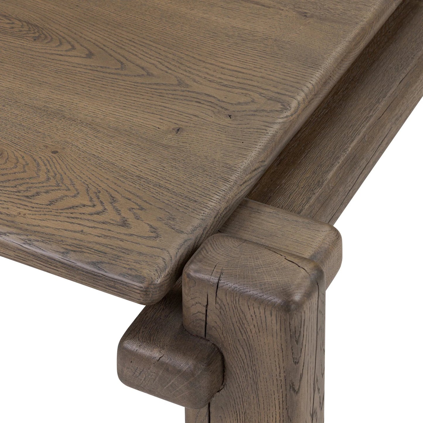 016 SI-2535214 | Closeup | Marcia Square Coffee Table by Four Hands in natural reclaimed french oak. Made from solid reclaimed oak in a modern style.