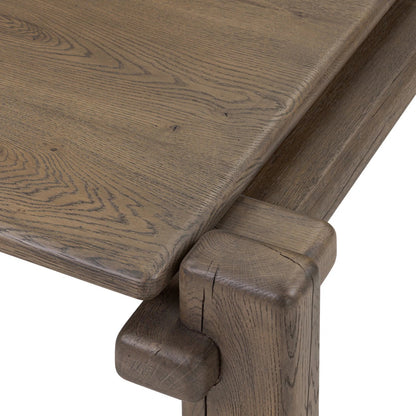 Marcia Square Coffee Table by Four Hands in natural reclaimed french oak. Made from solid reclaimed oak in a modern style.