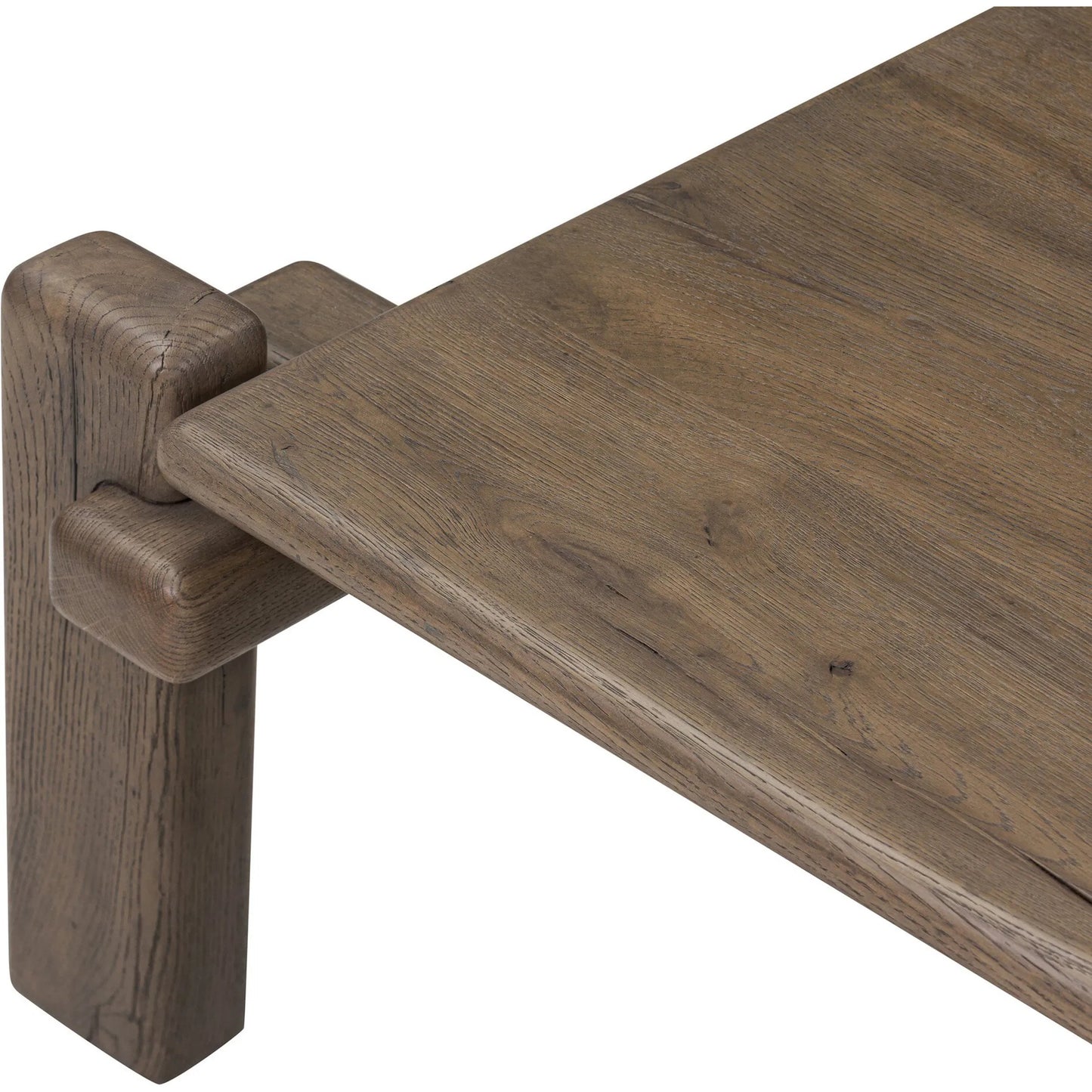 017 SI-2535214 | Closeup | Marcia Square Coffee Table by Four Hands in natural reclaimed french oak. Made from solid reclaimed oak in a modern style.