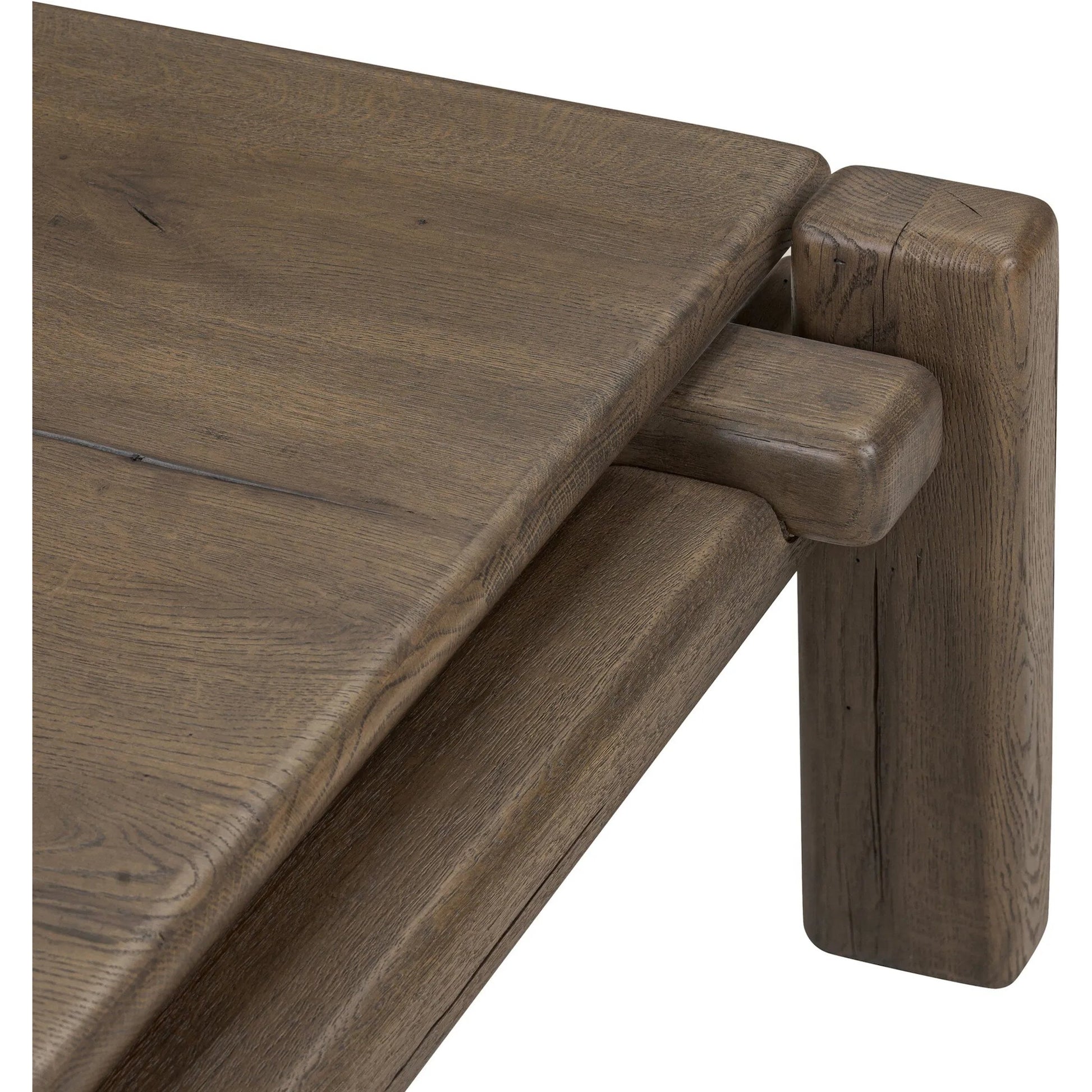 Marcia Square Coffee Table by Four Hands in natural reclaimed french oak. Made from solid reclaimed oak in a modern style.