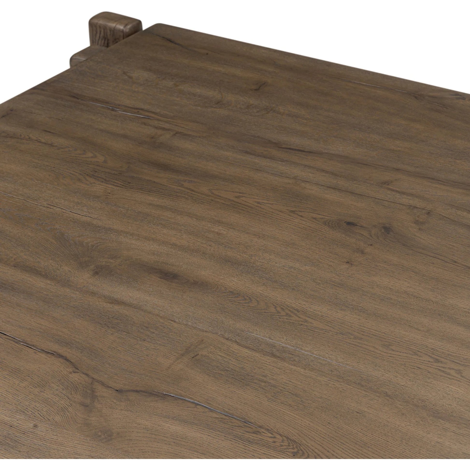 Marcia Square Coffee Table by Four Hands in natural reclaimed french oak. Made from solid reclaimed oak in a modern style.