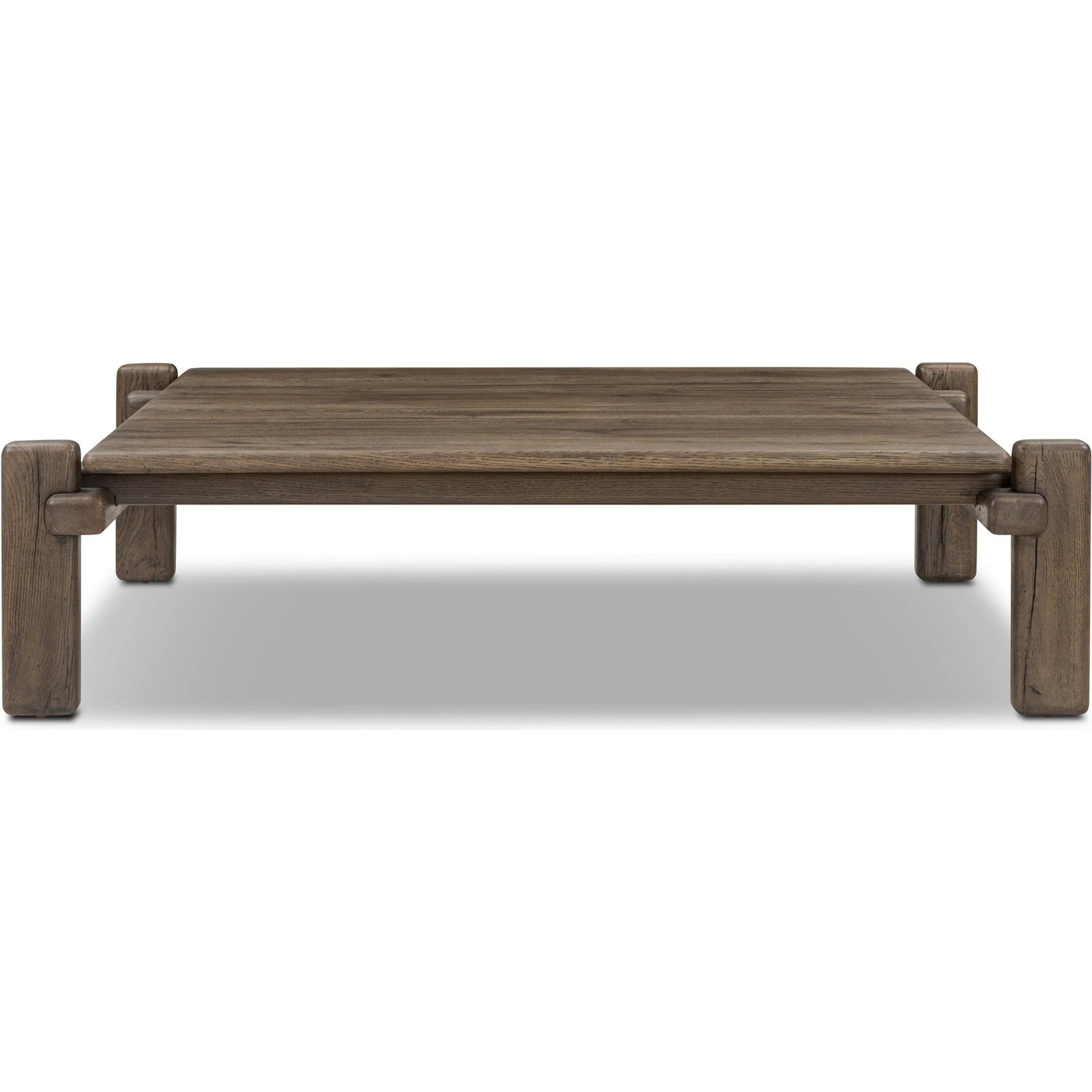 Marcia Square Coffee Table by Four Hands in natural reclaimed french oak. Made from solid reclaimed oak in a modern style.