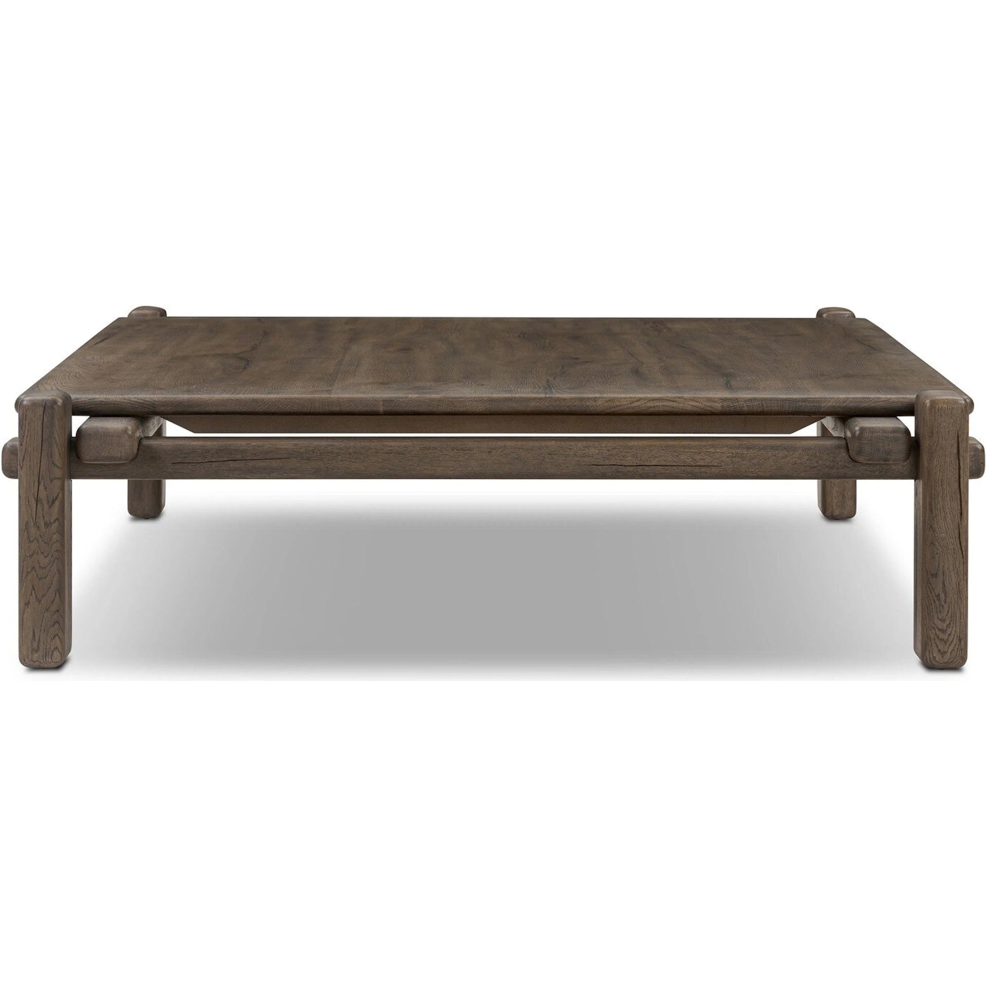 Marcia Square Coffee Table by Four Hands in natural reclaimed french oak. Made from solid reclaimed oak in a modern style.