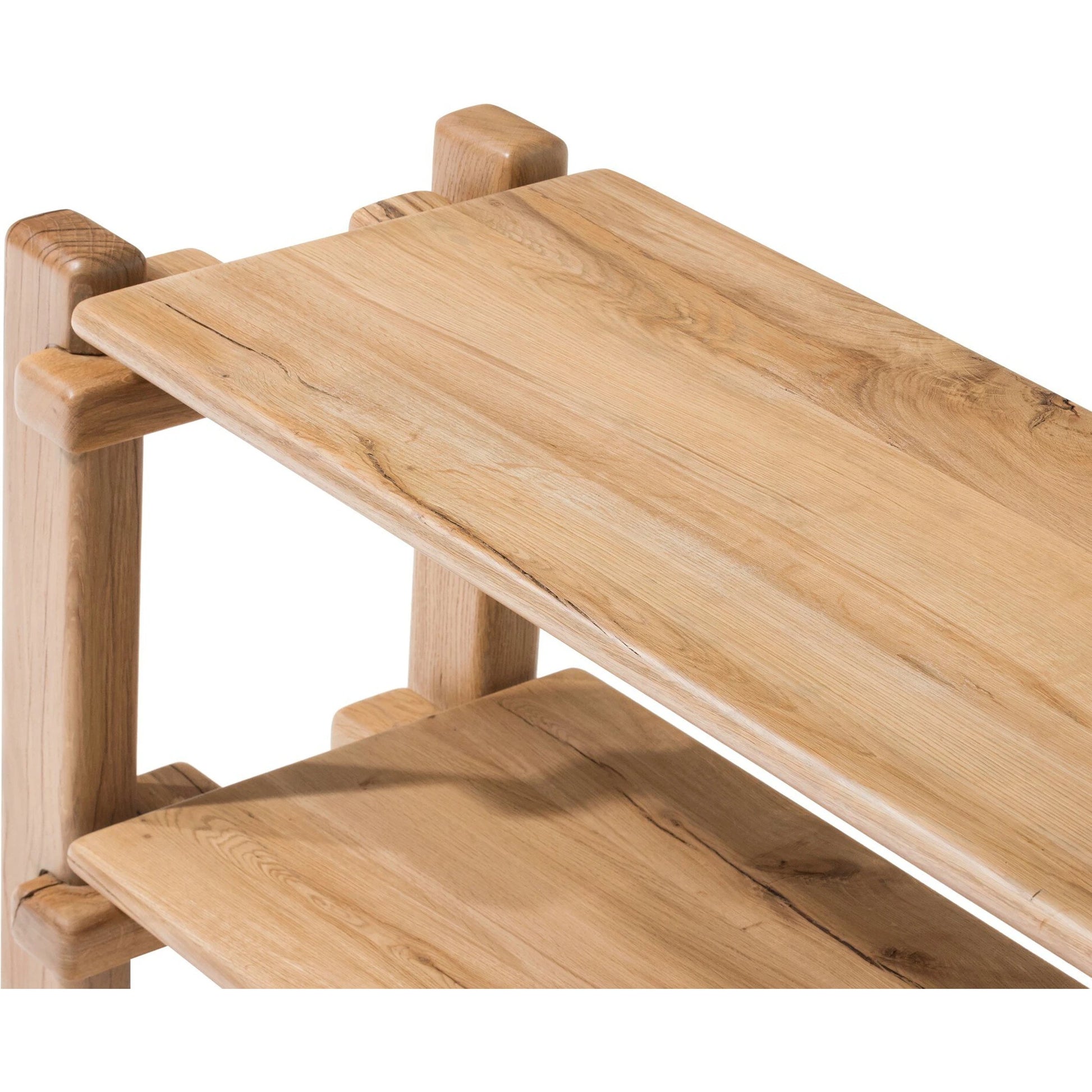 Marcia Low Console Table by Four Hands in natural reclaimed french oak. Made from solid reclaimed oak in a modern style.