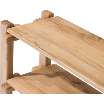 Marcia Low Console Table by Four Hands in natural reclaimed french oak. Made from solid reclaimed oak in a modern style.